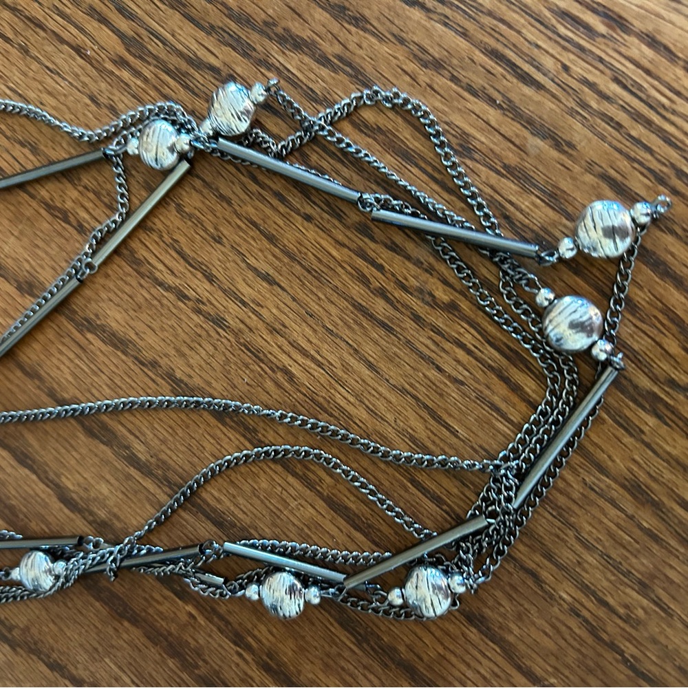 J. Jill Multi-Strand Gunmetal Necklace with Textured Beads